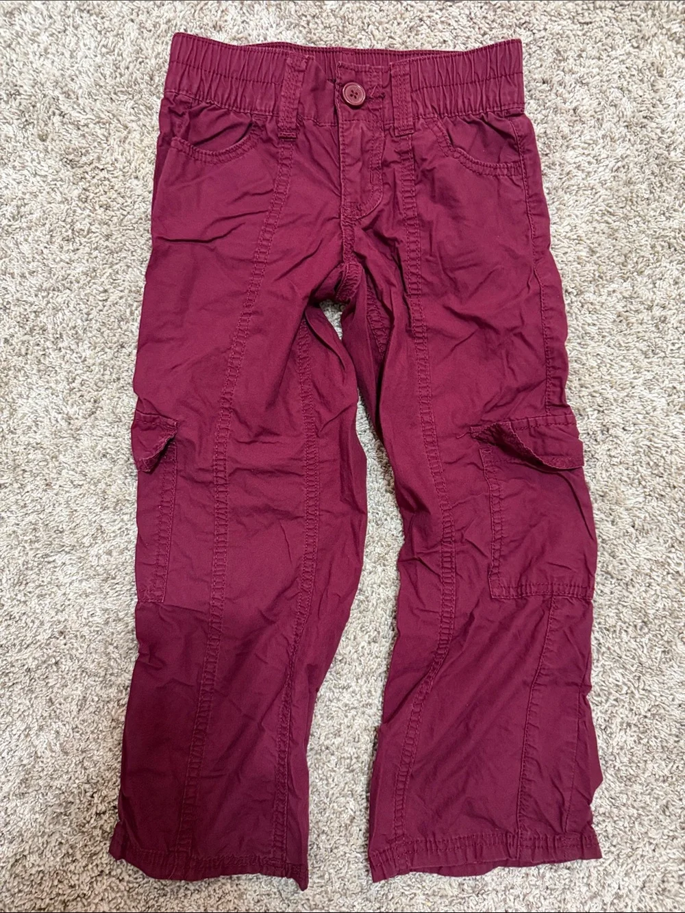 Justice Girls Burgundy Cargo Joggers Size 6